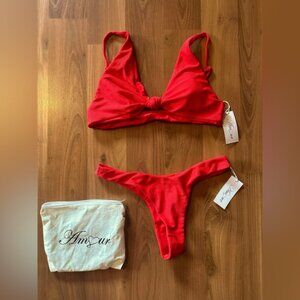 NWT Amour Red Bikini 👙 size Medium/ Large